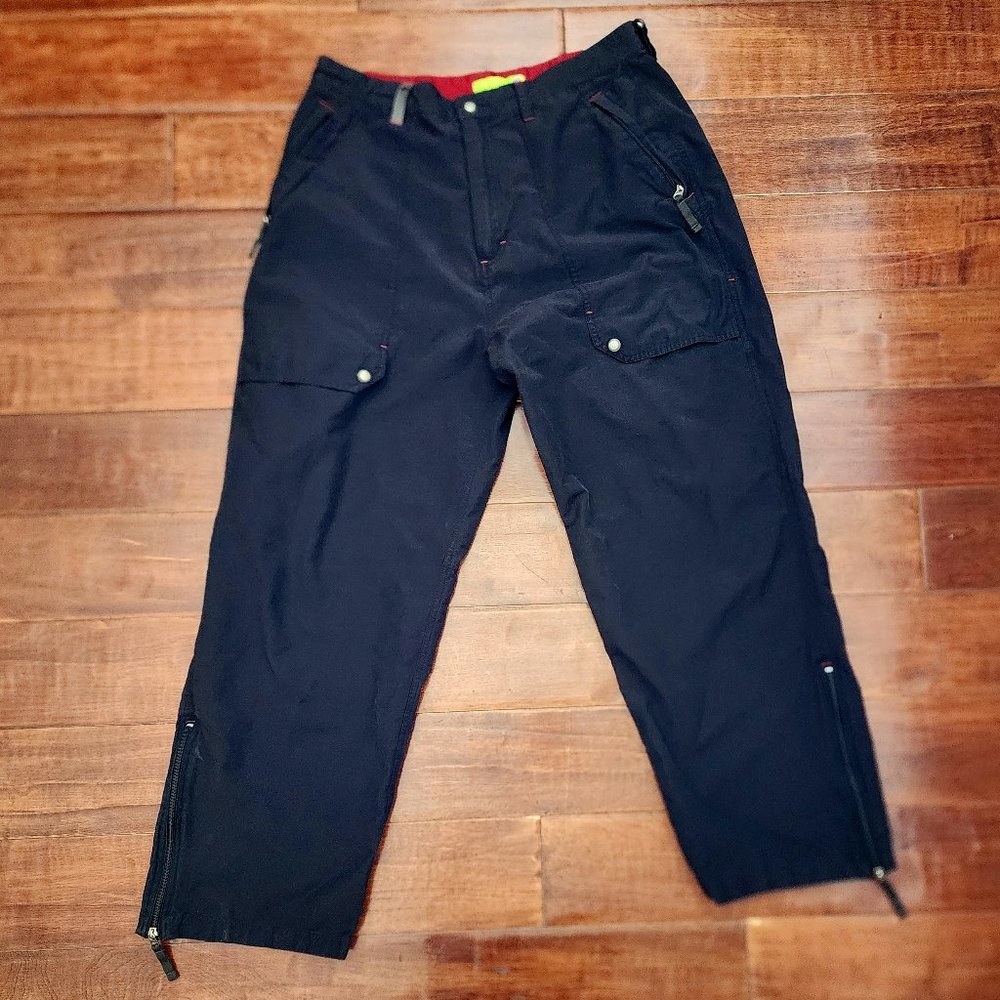 Vintage Mountain Dew BLACK Men's Rip Stop Loose Fit Skater Cargo Pants 36x30